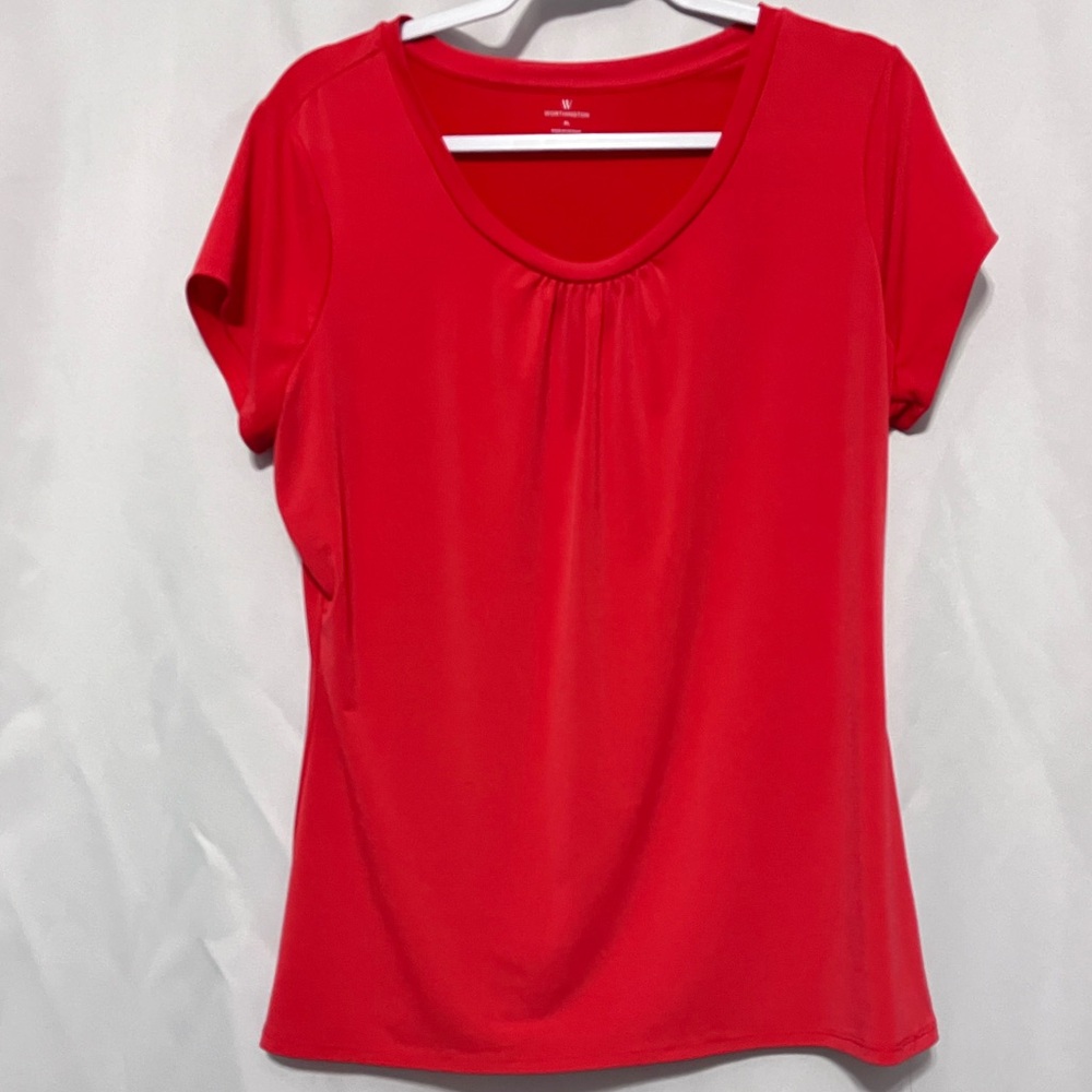 🔵 2/$10 Worthington Vibrant Red Blouse